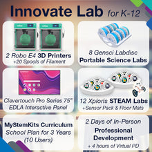 Load image into Gallery viewer, Innovate STEAM Lab for K-12: 3D Printers, Xploris &amp; Labdisc Bundles, Curriculum, and PD

