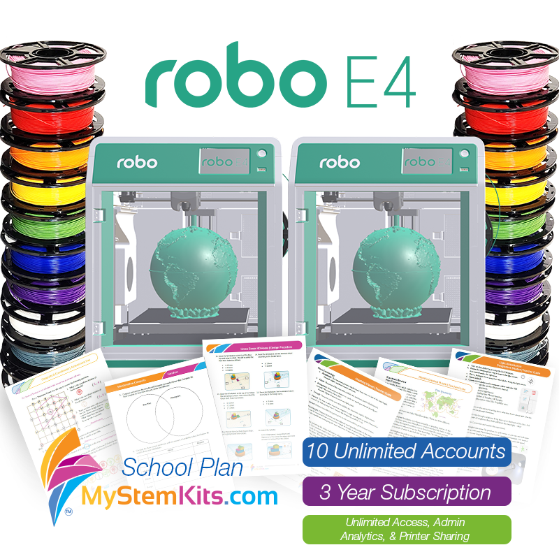 Robo E4 and MyStemKits School Plan Bundle with Material