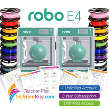 Load image into Gallery viewer, Robo E4 Educational 3D Printer Teacher Bundle
