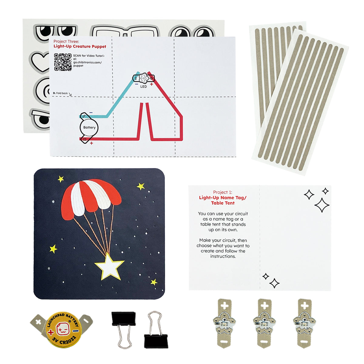 Launchpad LEDs Intro Kit Paper Circuits Level 1 – Maker Maven