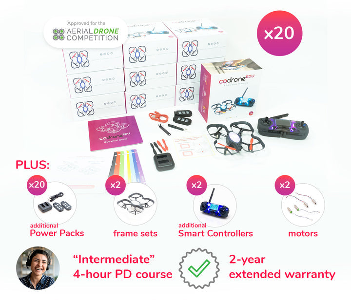 CoDrone EDU Classroom Package (20 drones, extras, PD)